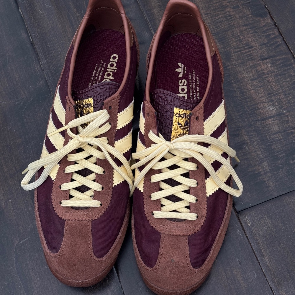 adidas Burgundy and Cream Sneakers
